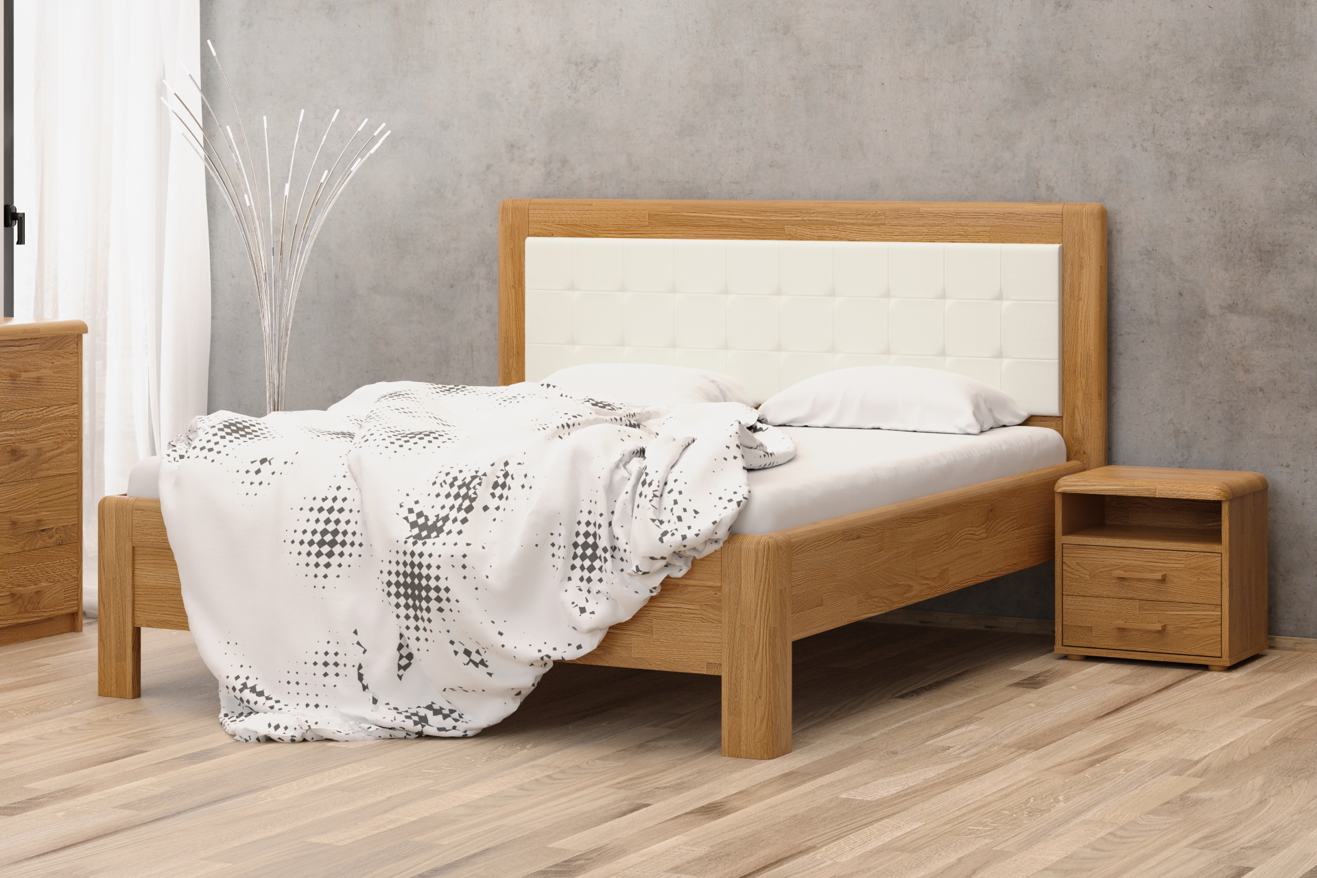 luxusni-masivni-postel-s-calounenym-celem-adriana-star-122cm-bmb-dub-cink Bmb : ADRIANA STAR 122