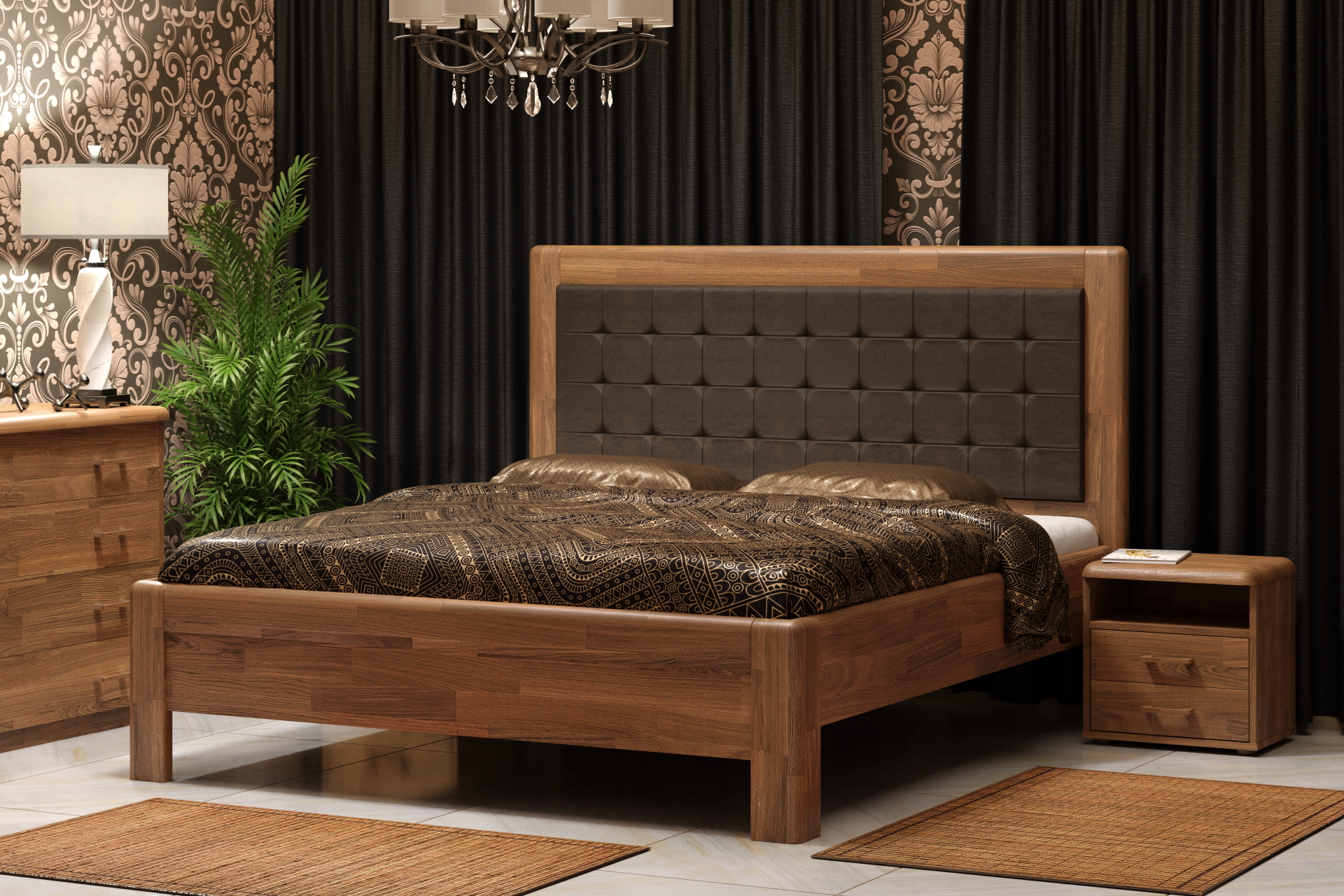 luxusni-masivni-postel-s-calounenym-celem-adriana-star-134cm-bmb-dub-cink Bmb : ADRIANA STAR 134